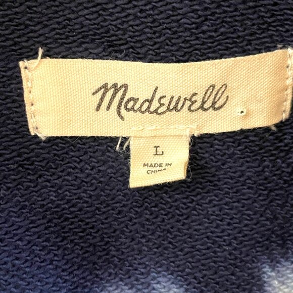 Madewell Tie Dye Hoodie LARGE Blue 100% Cotton Retro - Picture 6 of 9